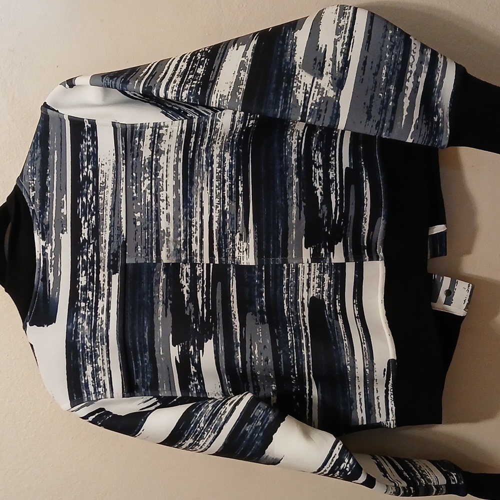 Gray Patterned Bomber Jacket - Picture 5 of 6
